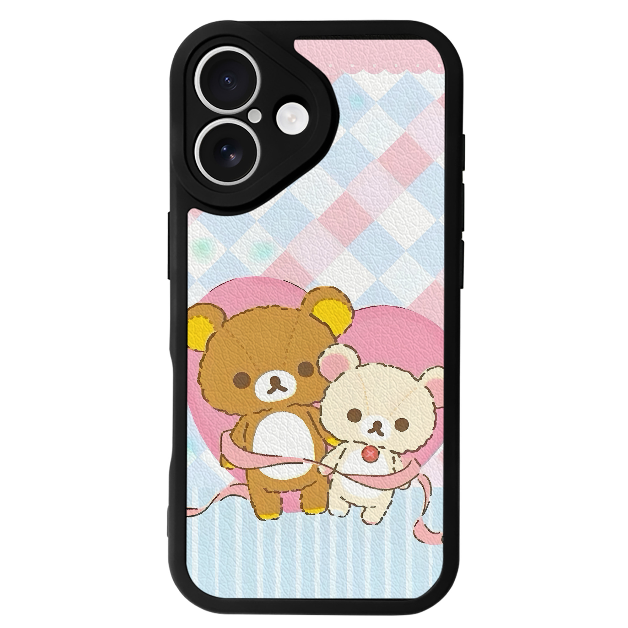 （画像用） リラックマ リラックマ キイロイトリ Rilakkuma Korilakkuma Kiiroitori 【iPhone 16シリーズ対応】シリコンスマホケース（レザー調） 材質：シリコン